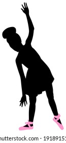 Young ballerina dancer, vector 