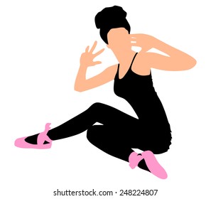 Young ballerina dancer, vector 
