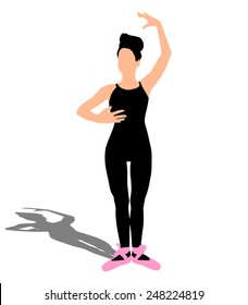 Young ballerina dancer, vector 