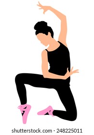 Young ballerina dancer, vector
