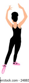Young ballerina dancer, vector 