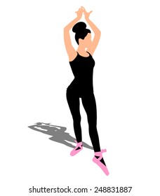 Young ballerina dancer, vector 