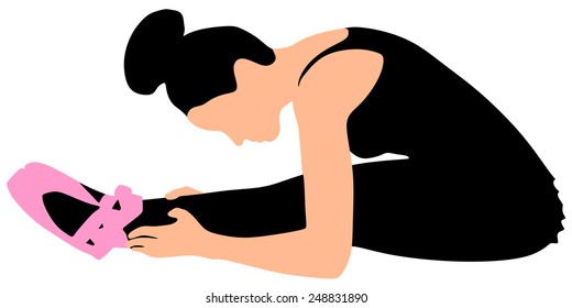 Young ballerina dancer, vector 