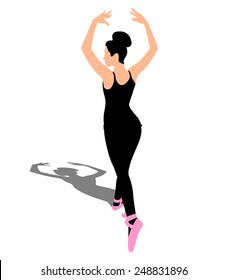 Young ballerina dancer, vector 