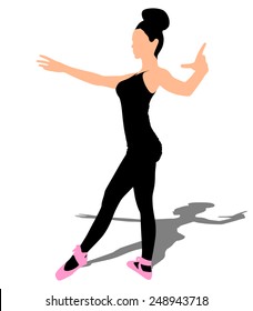 Young ballerina dancer, vector 