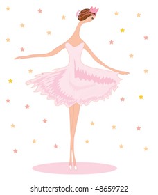 Young ballet dancer (ballerina) in pink dress