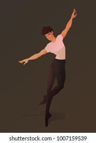 Young ballet dancer. Vector cartoon illustration. Character design