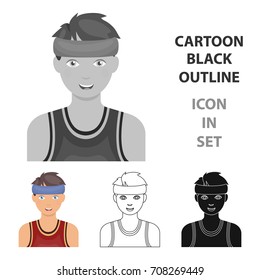 Young basketball player.Basketball single icon in cartoon style vector symbol stock illustration web.