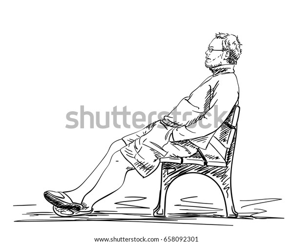 Young Bearded Man Glasses Flip Flops Stock Vector Royalty Free
