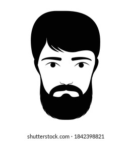 Cara de hombres jóvenes con barba, ilustración vectorial