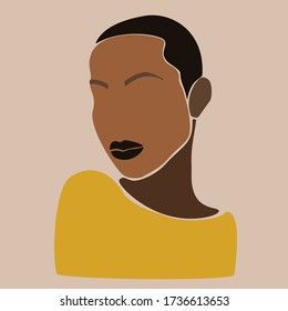 Young beautiful black women. Fashion portrait of an afro American girl. Cute girl vector illustration. Character design.