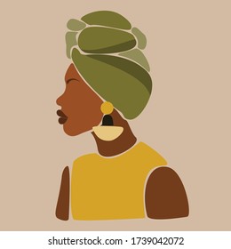 Young beautiful black women. Fashion portrait of an afro American girl. Cute girl vector illustration. Character design.