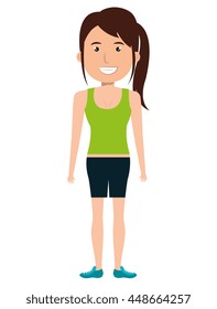 Young and beautiful fashion woman body complete design, vector illustration cartoon.