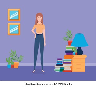 young and beautiful girl in the house character