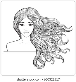 Young Beautiful Girl Long Hair Stock Stock Vector (Royalty Free ...