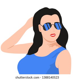 Young beautiful girl in sunglasses.