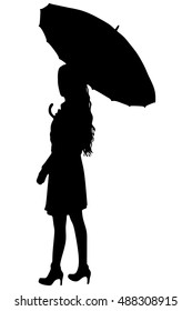 young beautiful girl with umbrella