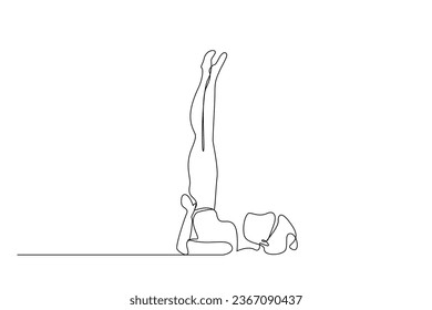 young beautiful healthy fit woman pilates yoga fitness pose line art design