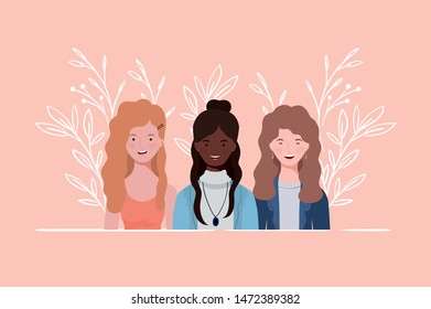young and beautiful interracial girls group characters