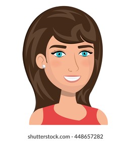 Young and beautiful woman cartoon, vector illustration graphic.