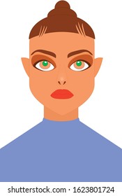 Young beautiful woman front face portrait