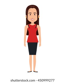Young and beautiful woman with hair pompadour cartoon design, vector illustration graphic design.