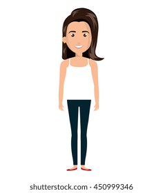 Young and beautiful woman with hair pompadour cartoon design, vector illustration graphic design.
