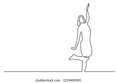young beautiful woman happily poses