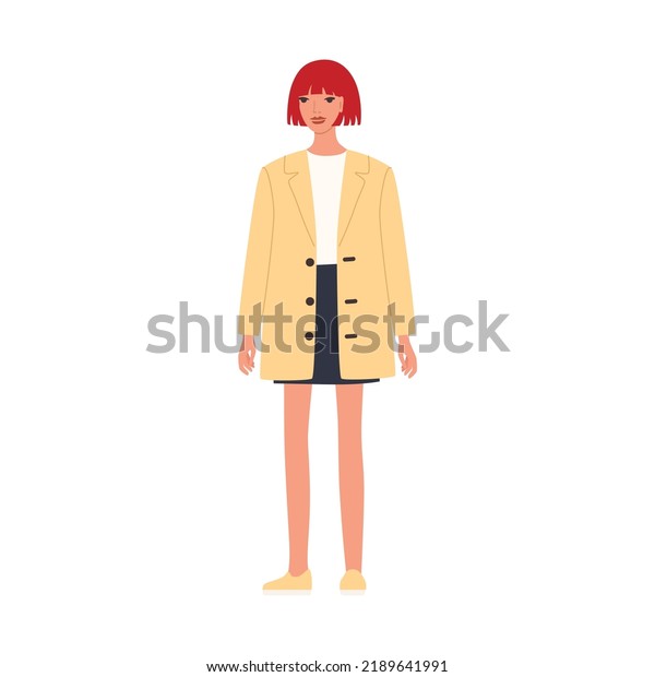 Young Beautiful Woman Mini Skirt Jacket Stock Vector (Royalty Free ...