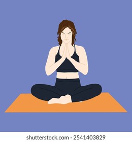 junge und schöne Frau praktiziert Yoga Meditation