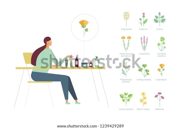 Young Beautiful Woman Sits Desk Advises Stock Vector Royalty Free