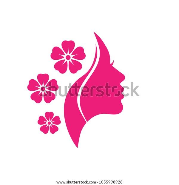 Young Beautiful Woman Stylized Flower Abstract Stock Vector