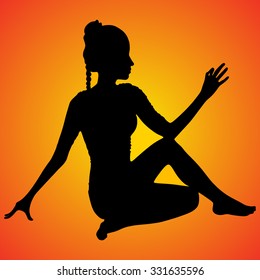 young beautiful yoga posing