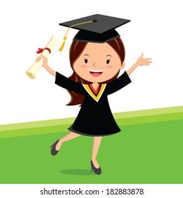 Young beauty graduate woman. A young graduate girl holding certificate with cheerful smile.