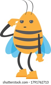 
a young bee is seen looking for flowers to be taken for honey