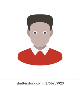 Young black boy avatar icon on white background