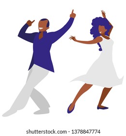 young black couple dancing