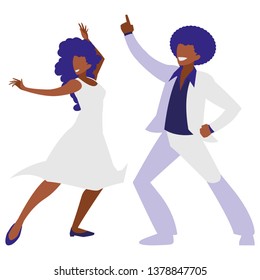 young black couple dancing characters