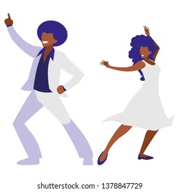 young black couple dancing characters