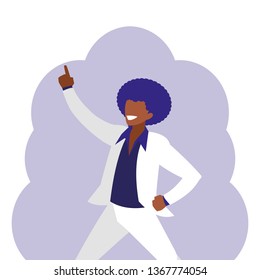 young black dancer disco style character