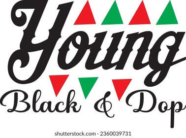 Young black and dop t-shirt design
