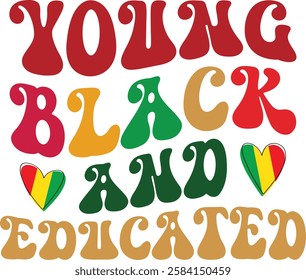 Young Black And Educated design - Black History T-shirt Design, Black History PNG DXF EPS, African American t-shirt design, Black History bundle