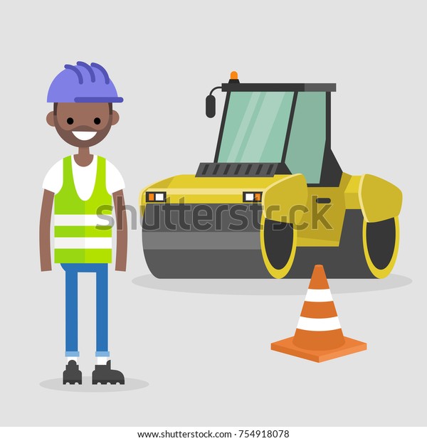 Young Black Engineer Wearing Hard Hat Stock Vector (Royalty Free ...