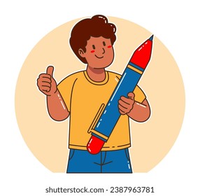Young Black Man carrying a pen