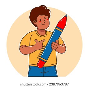Young Black Man carrying a pen