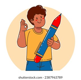 Young Black Man carrying a pen