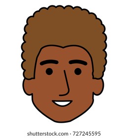young black man head avatar character