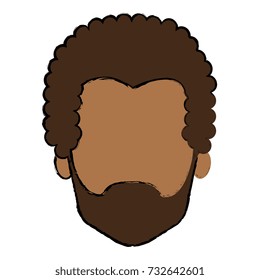 young black man head avatar character