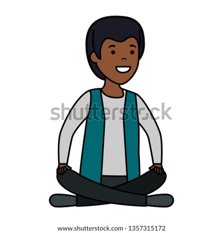 young black man with lotus position