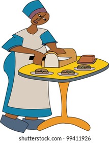Young black professional caterer